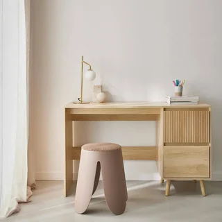 Scandinavian desk 2 drawers natural wood 120 cm - Clean Nordic style