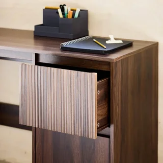 Scandinavian desk 2 drawers natural wood 120 cm - Clean Nordic style