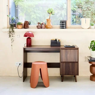 Scandinavian desk 2 drawers natural wood 120 cm - Clean Nordic style