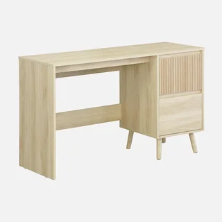 Scandinavian desk 2 drawers natural wood 120 cm - Clean Nordic style