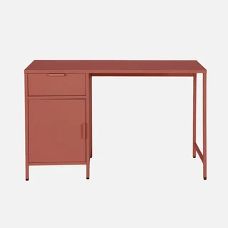 Bureau enfant métal 1 tiroir finition laminée avec rangement intégré