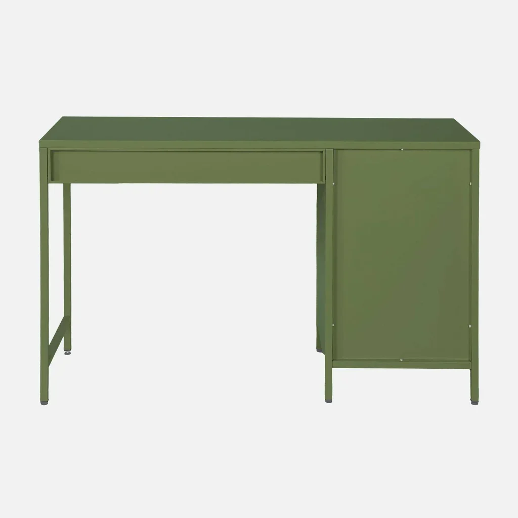 Bureau enfant métal 1 tiroir avec armoire rangement chambre