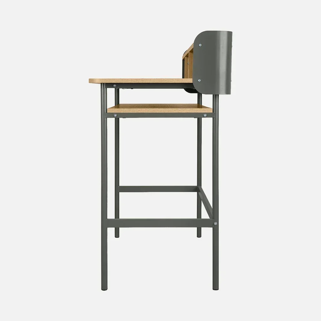 Bureau industriel Molto 3 compartiments bois et métal design contemporain