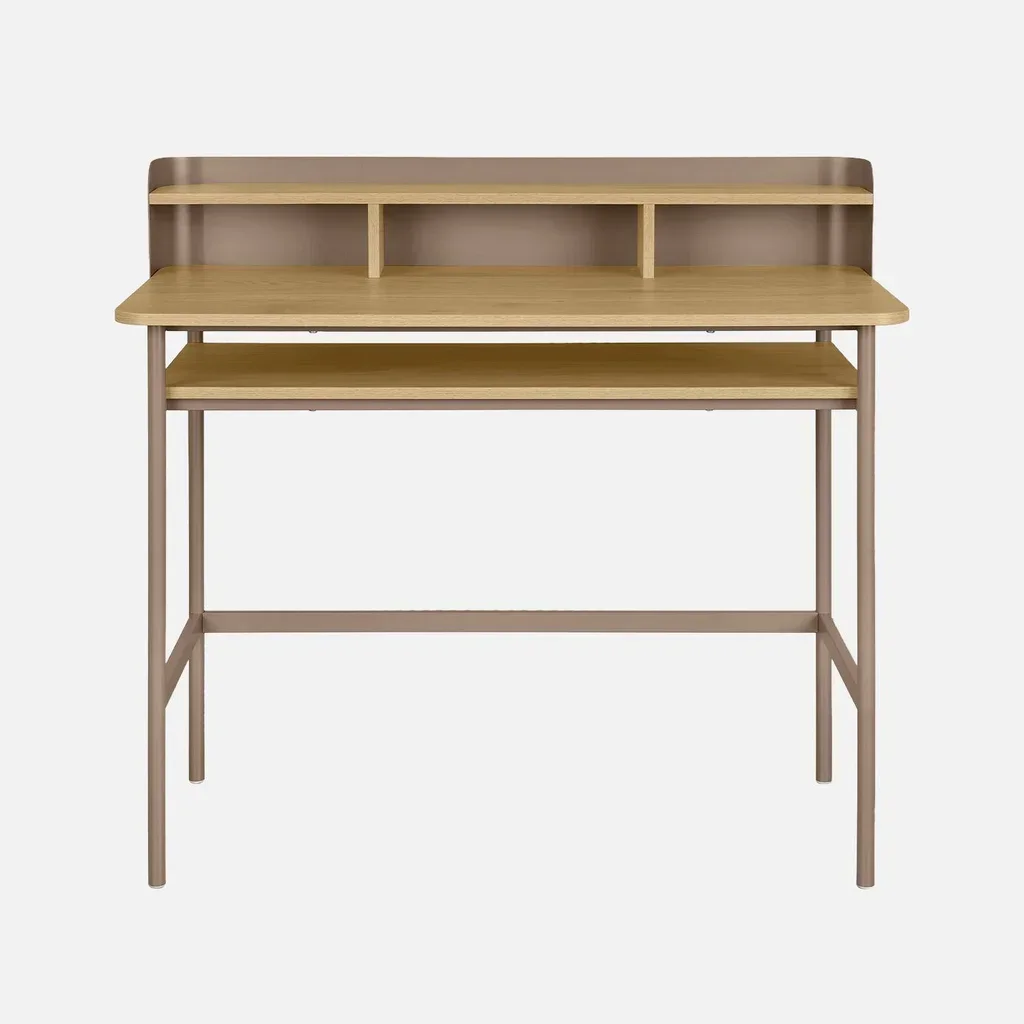 Bureau industriel 3 compartiments métal et bois Molto