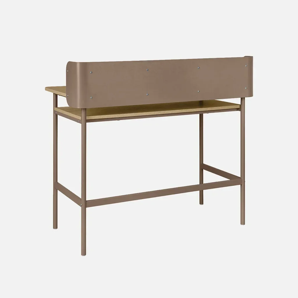 Bureau industriel 3 compartiments métal et bois Molto