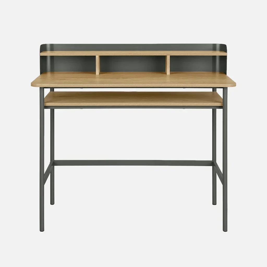 Bureau industriel Molto 3 compartiments bois et métal design contemporain