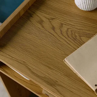 Bureau vintage en bois Jules avec double rangement - style minimaliste