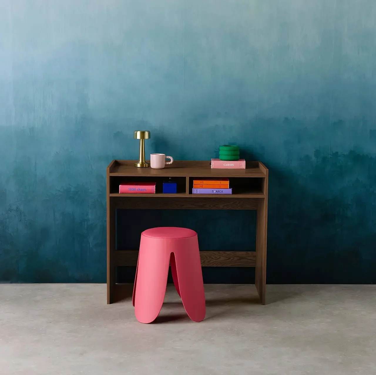 Bureau vintage en bois avec double rangement - style minimaliste Jules