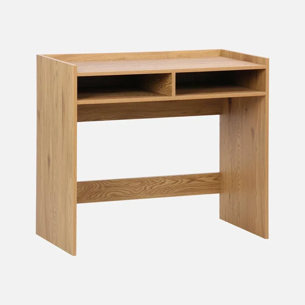 Bureau vintage en bois Jules avec double rangement - style minimaliste