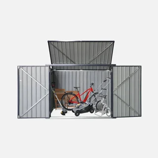Capa para contentores dupla em aço galvanizado 1,75m² com teto abertura e fixação no solo