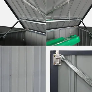 Capa para contentores dupla em aço galvanizado 1,75m² com teto abertura e fixação no solo