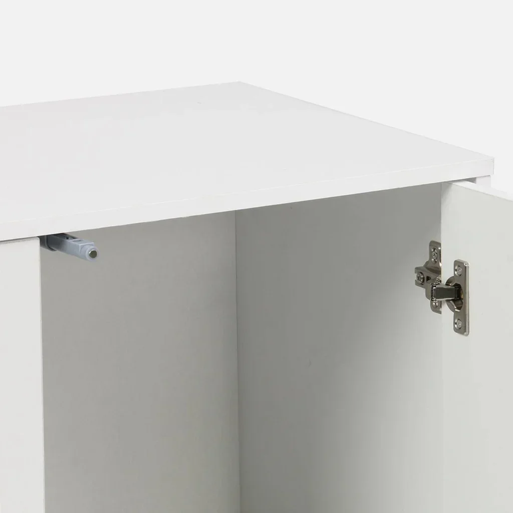 Caisson rangement bois 2 portes 70cm Kompo blanc chêne noyer modulable
