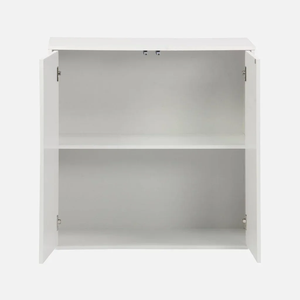 Caisson rangement bois 2 portes 70cm Kompo blanc chêne noyer modulable