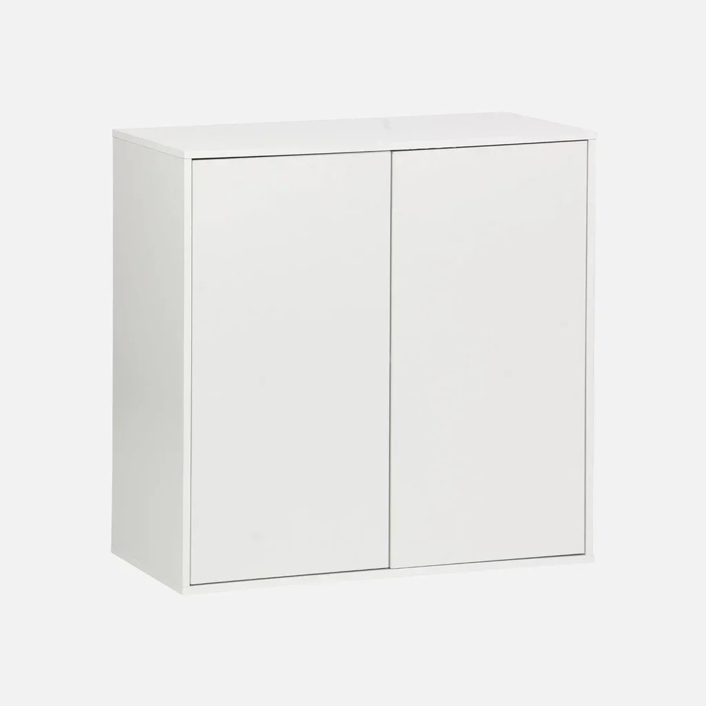 Caisson rangement bois 2 portes 70cm Kompo blanc chêne noyer modulable