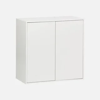 Caisson rangement bois 2 portes 70cm Kompo blanc chêne noyer modulable