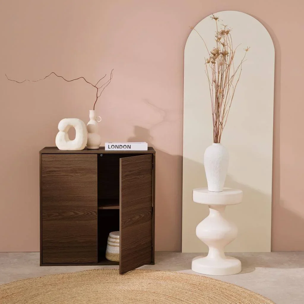 Caisson rangement bois 2 portes 70cm Kompo chêne blanc noyer