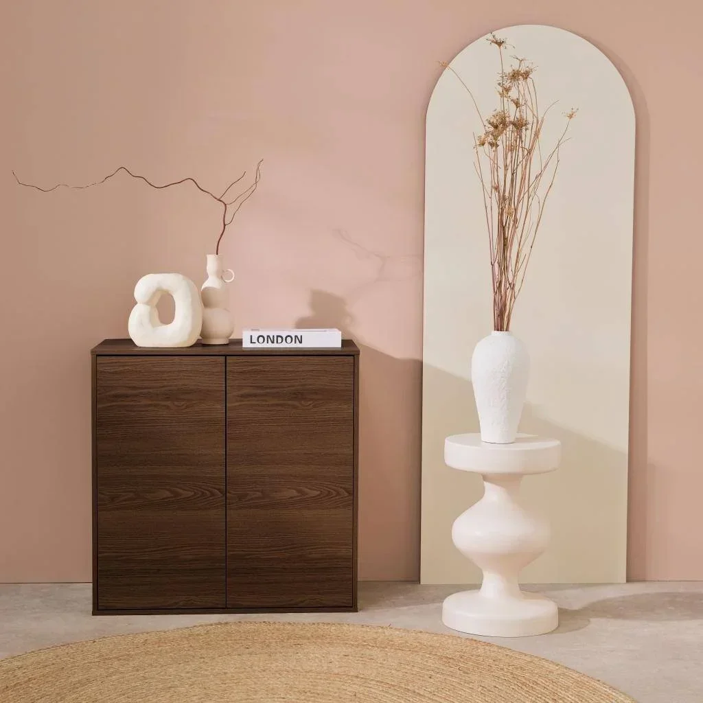 Caisson rangement bois 2 portes 70cm Kompo chêne blanc noyer
