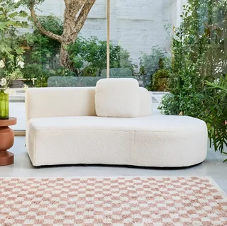 Organic boucle cream sofa 2-3 seater Scandinavian design