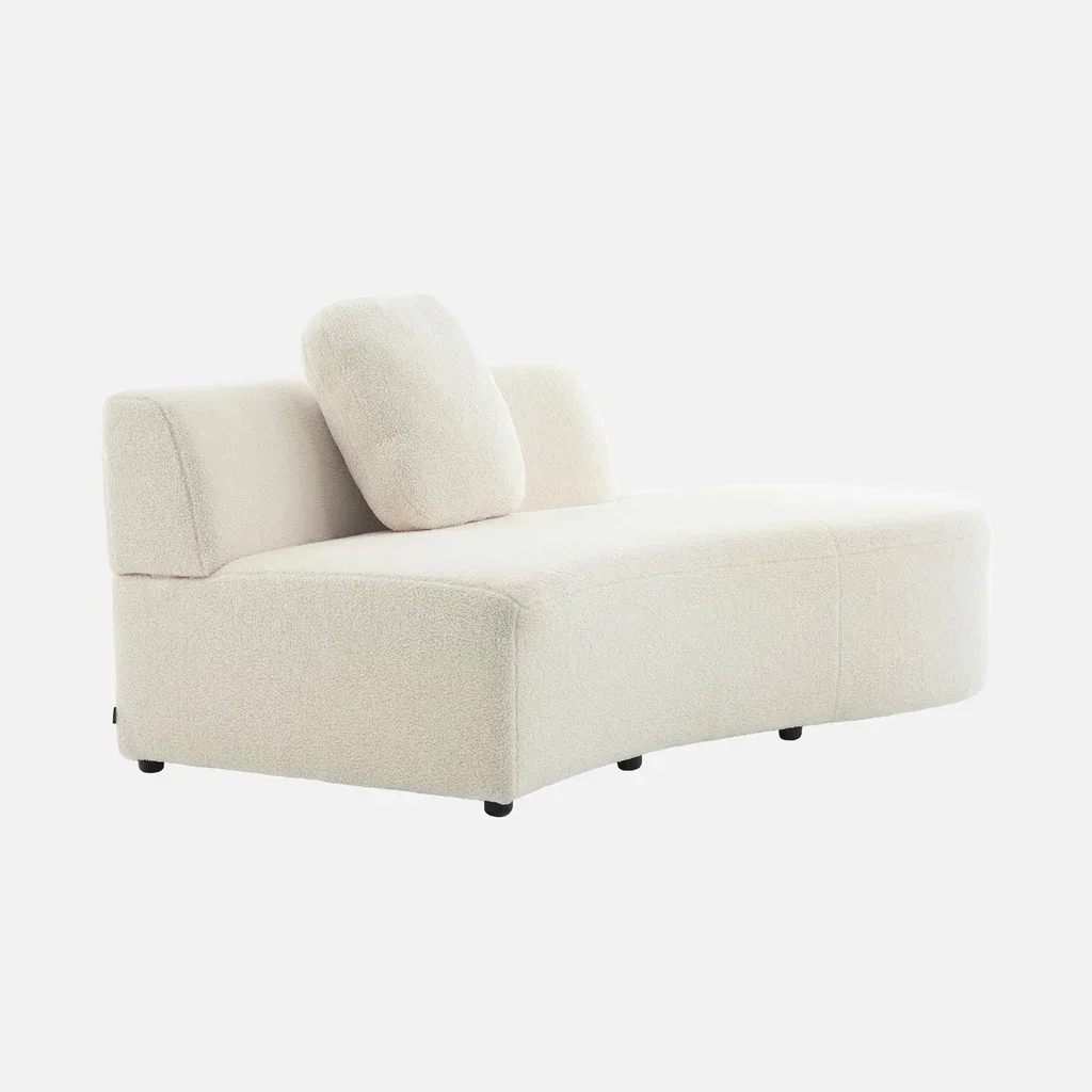 Organic boucle cream sofa 2-3 seater Scandinavian design
