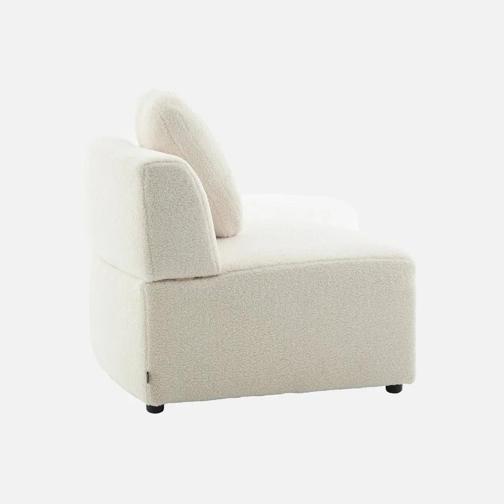 Organic boucle cream sofa 2-3 seater Scandinavian design