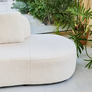 Organic boucle cream sofa 2-3 seater Scandinavian design