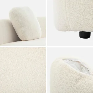 Organic boucle cream sofa 2-3 seater Scandinavian design