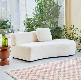 Organic boucle cream sofa 2-3 seater Scandinavian design