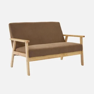 2-Sitzer Isak Sofa Khaki Kordsamt Kautschukholz Skandinavischer Vintage-Stil