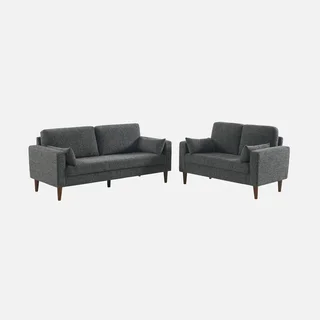 2-Sitzer Bjorn Sofa Hevea Holz Chenille Stoff Skandinavisch