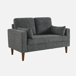 2-Sitzer Bjorn Sofa Hevea Holz Chenille Stoff Skandinavisch