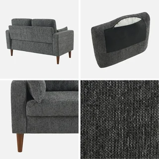 2-Sitzer Bjorn Sofa Hevea Holz Chenille Stoff Skandinavisch