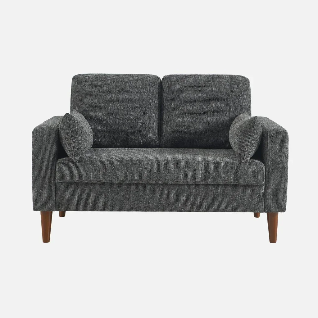 2-Sitzer Bjorn Sofa Hevea Holz Chenille Stoff Skandinavisch