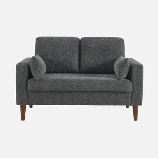 2-Sitzer Bjorn Sofa Hevea Holz Chenille Stoff Skandinavisch