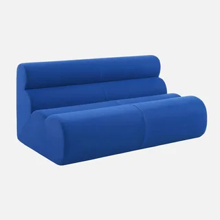 Canapé 2 places tissu bleu électrique Nova chauffeuse confort