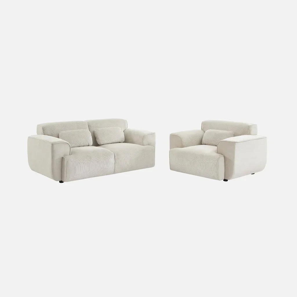 Canapé 2 places velours côtelé gris anthracite Wallas design contemporain