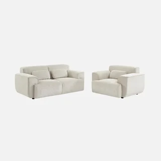 Canapé 2 places velours côtelé gris anthracite Wallas design contemporain