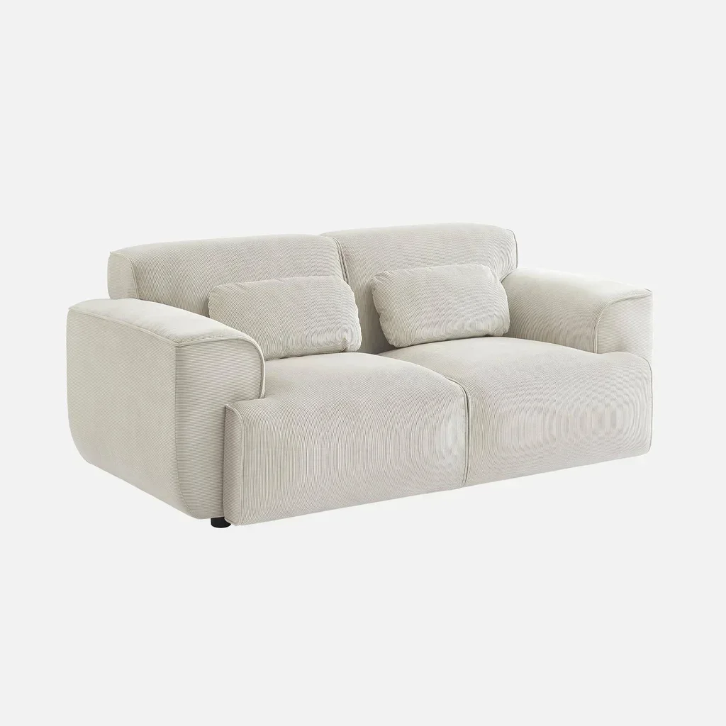 Canapé 2 places velours côtelé gris anthracite Wallas design contemporain