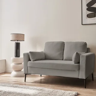 2-Sitzer Bjorn Sofa Beige Cord Samt Metallfüße