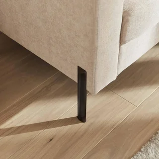 2-Sitzer Cord-Samt Sofa beige Bjorn schwarze Metallfüße