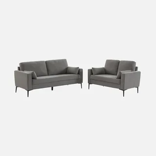 2-Sitzer Bjorn Sofa Beige Cord Samt Metallfüße