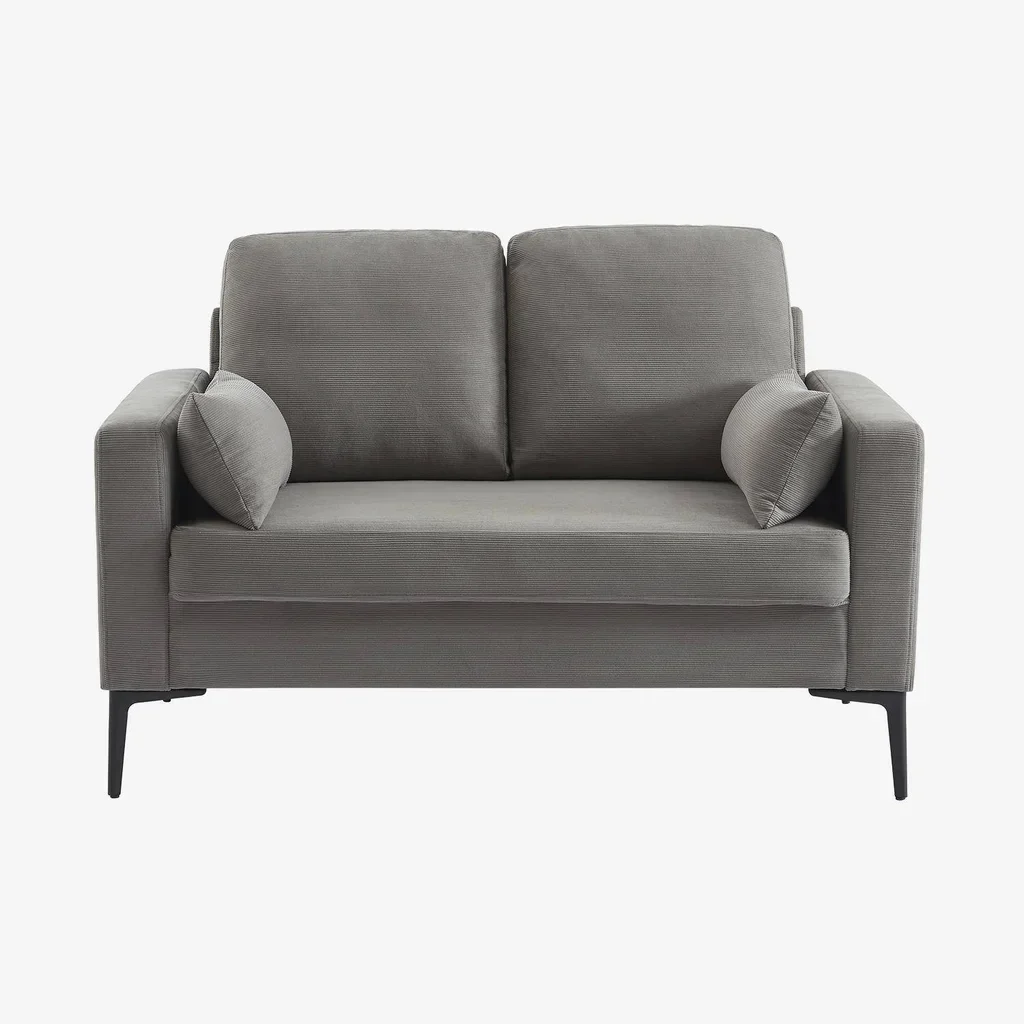 2-Sitzer Bjorn Sofa Beige Cord Samt Metallfüße
