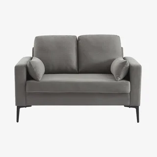 2-Sitzer Bjorn Sofa Beige Cord Samt Metallfüße
