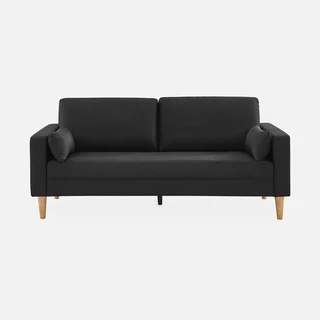 3-Sitzer Sofa Bjorn Dunkelgrau Meliert Massivholz