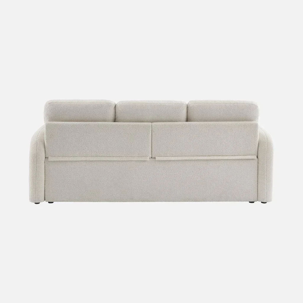 Divano 3 Posti Bouclé Milano Linee Arrotondate Design Moderno