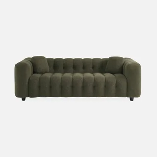 Divano 3 posti bouclé tessuto strutturato trapuntato design contemporaneo