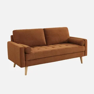 Sofá 3 Lugares Capitonê Chenille Verde Oliva Estilo Escandinavo Ivar