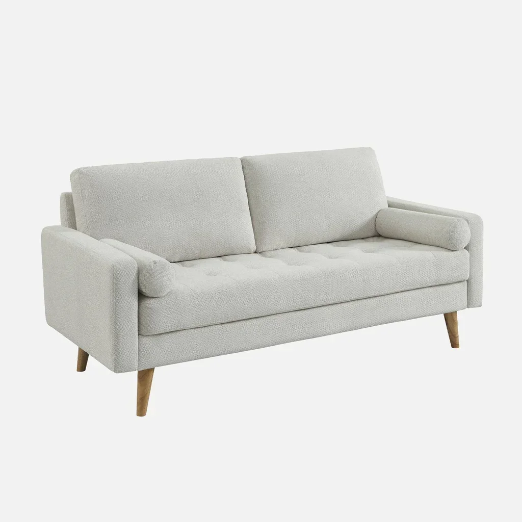 3-Sitzer Ivar Chesterfield Chenille Khaki Skandinavischer Stil Sofa