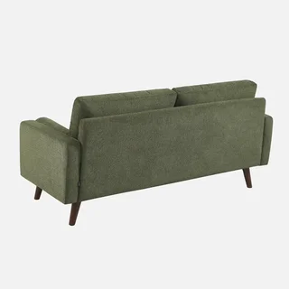 Sofá 3 Lugares Capitonê Chenille Verde Oliva Estilo Escandinavo Ivar