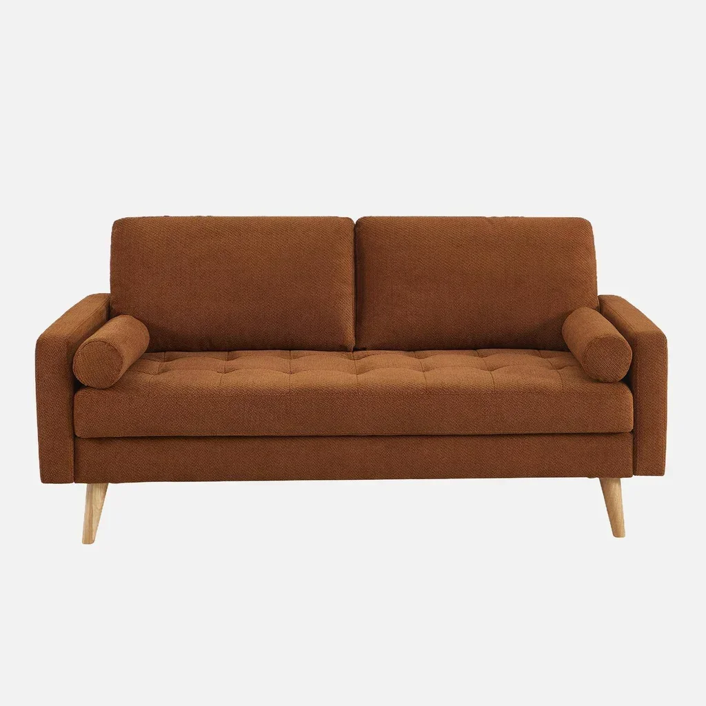 3-Sitzer Chesterfield-Chenille-Sofa Olivgrün Skandinavischer Stil Ivar