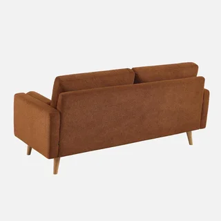 Sofá 3 Lugares Capitonê Chenille Verde Oliva Estilo Escandinavo Ivar